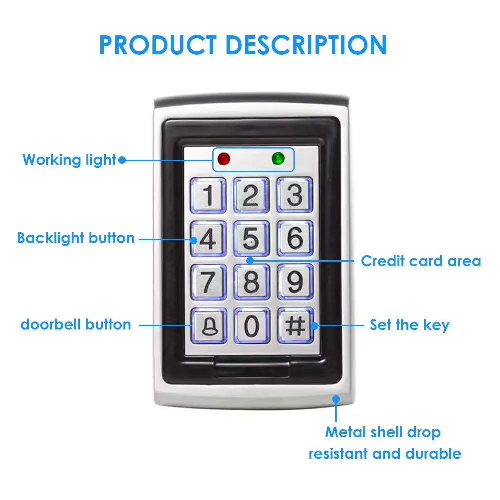 1000 Users RFID Password Access Control Suit Is Applicable to Most Door 125Khz Card Reader Keyboard Access Control System
