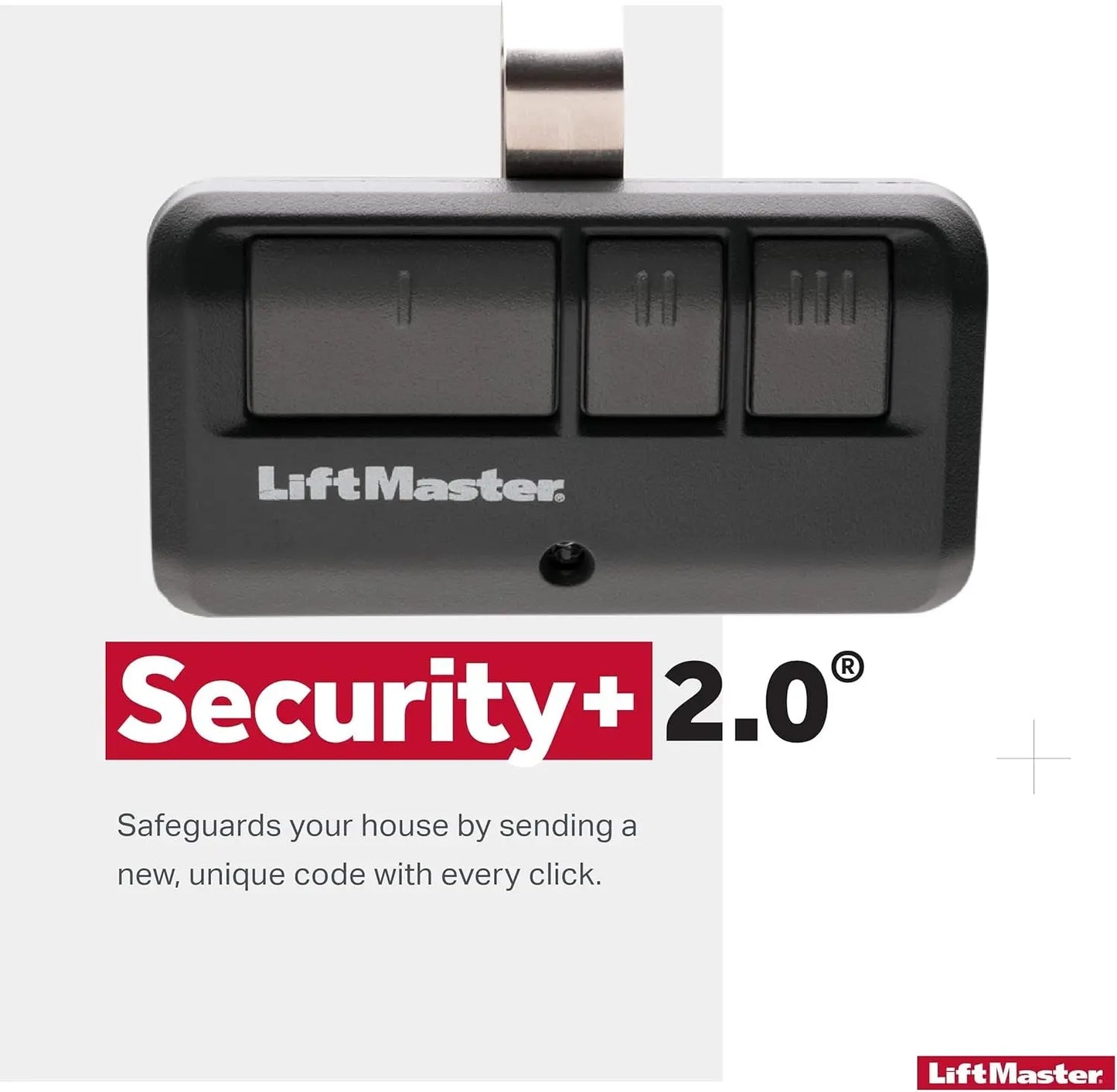 893LM Security+ 2.0 3-Button Visor Clip Garage Door Opener Remote Control - Pack of 1