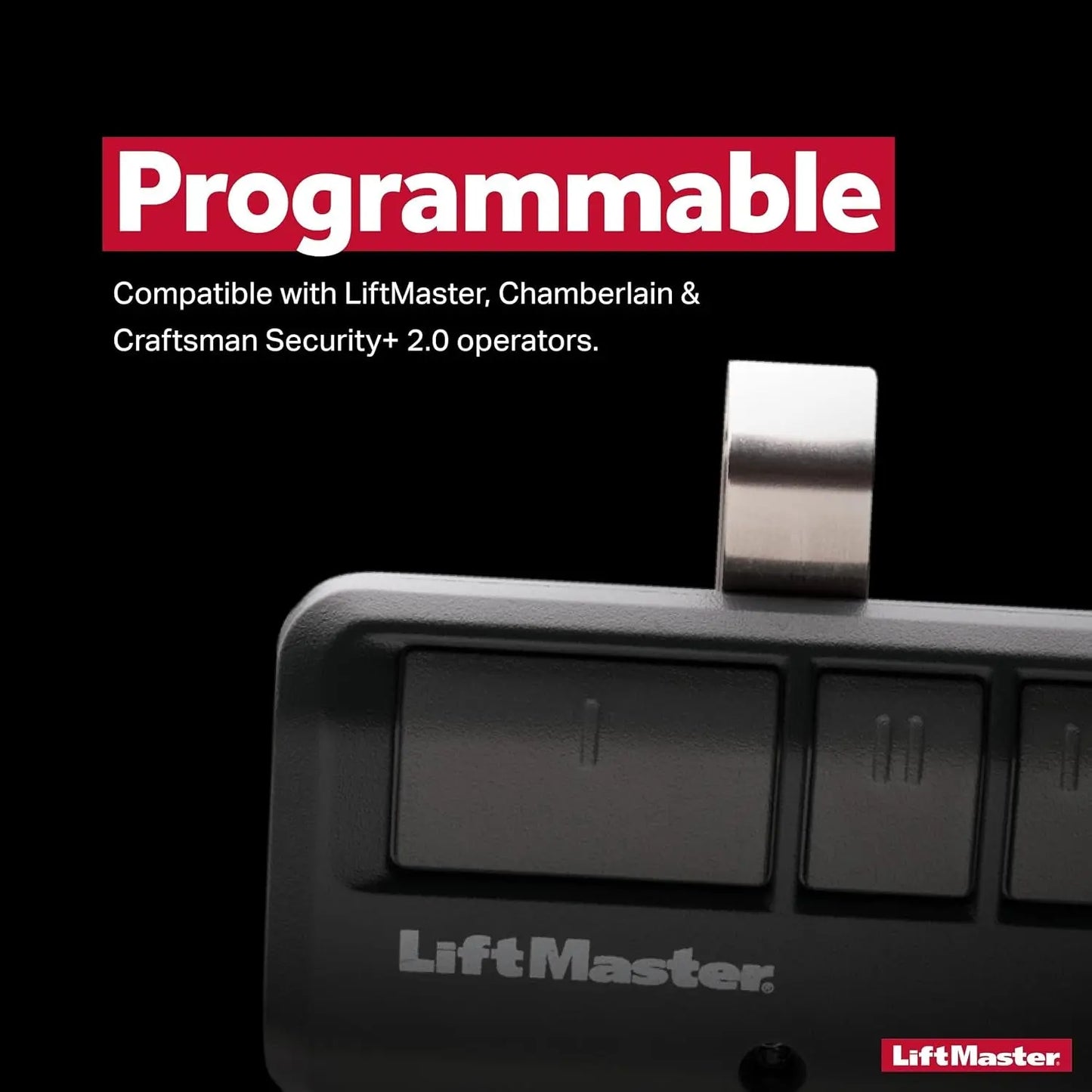 893LM Security+ 2.0 3-Button Visor Clip Garage Door Opener Remote Control - Pack of 1