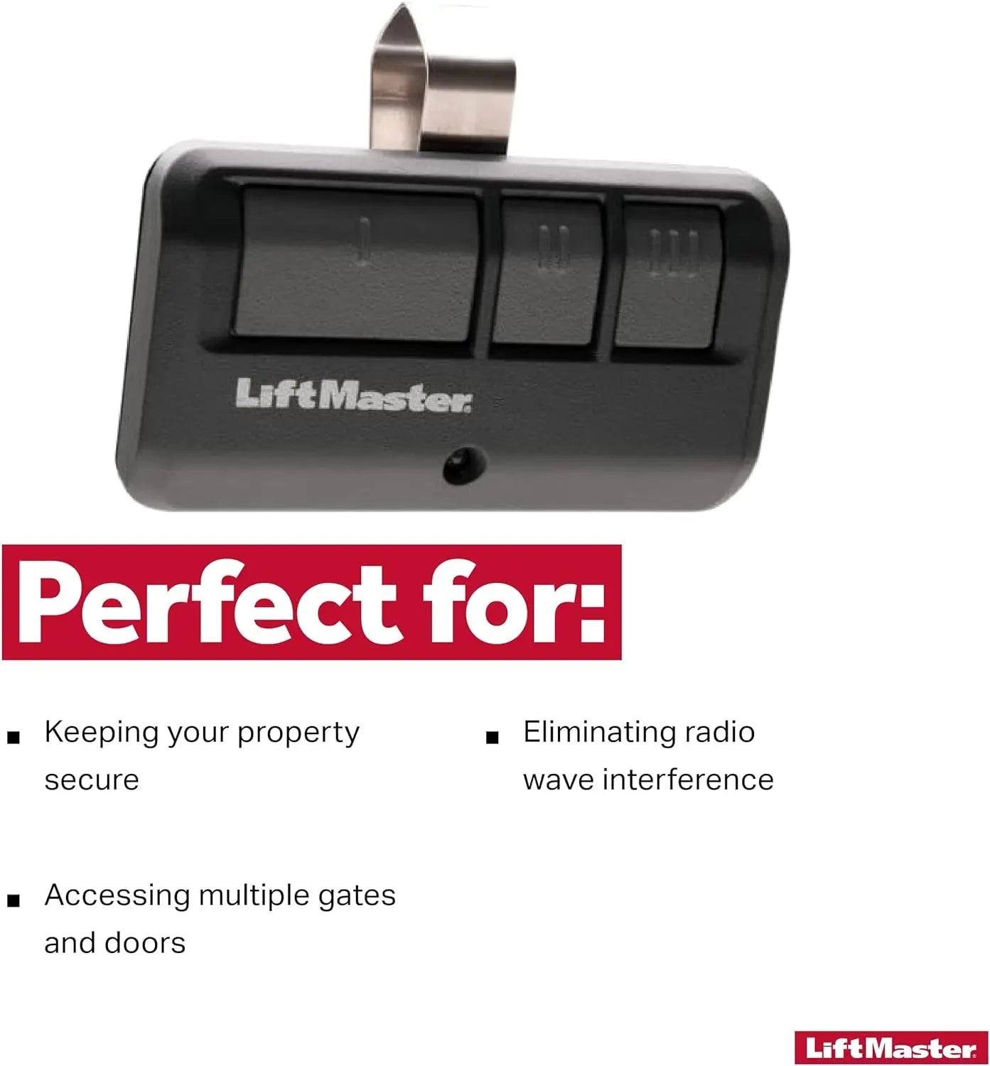 893LM Security+ 2.0 3-Button Visor Clip Garage Door Opener Remote Control - Pack of 1