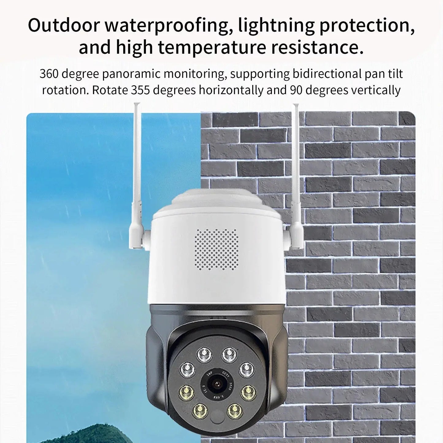 Cameras for Home Outdoor Security Cameras, 2.4Ghz Wifi Cameras for Home Security, 1080P Dome Surveillance Cameras 360° View, Waterproof Security Camera with Motion Detection on Clearance