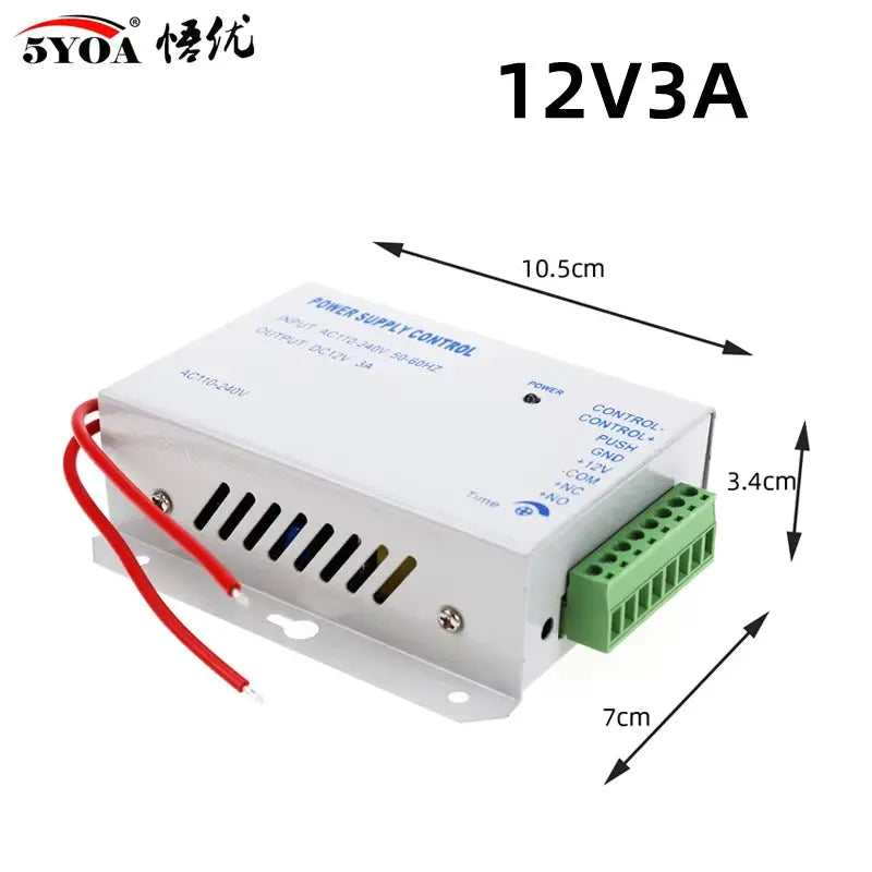 DC 12V Door Access Control System Switch Power Supply 3A 5A / AC 110~260V RFID Fingerprint Access Control System