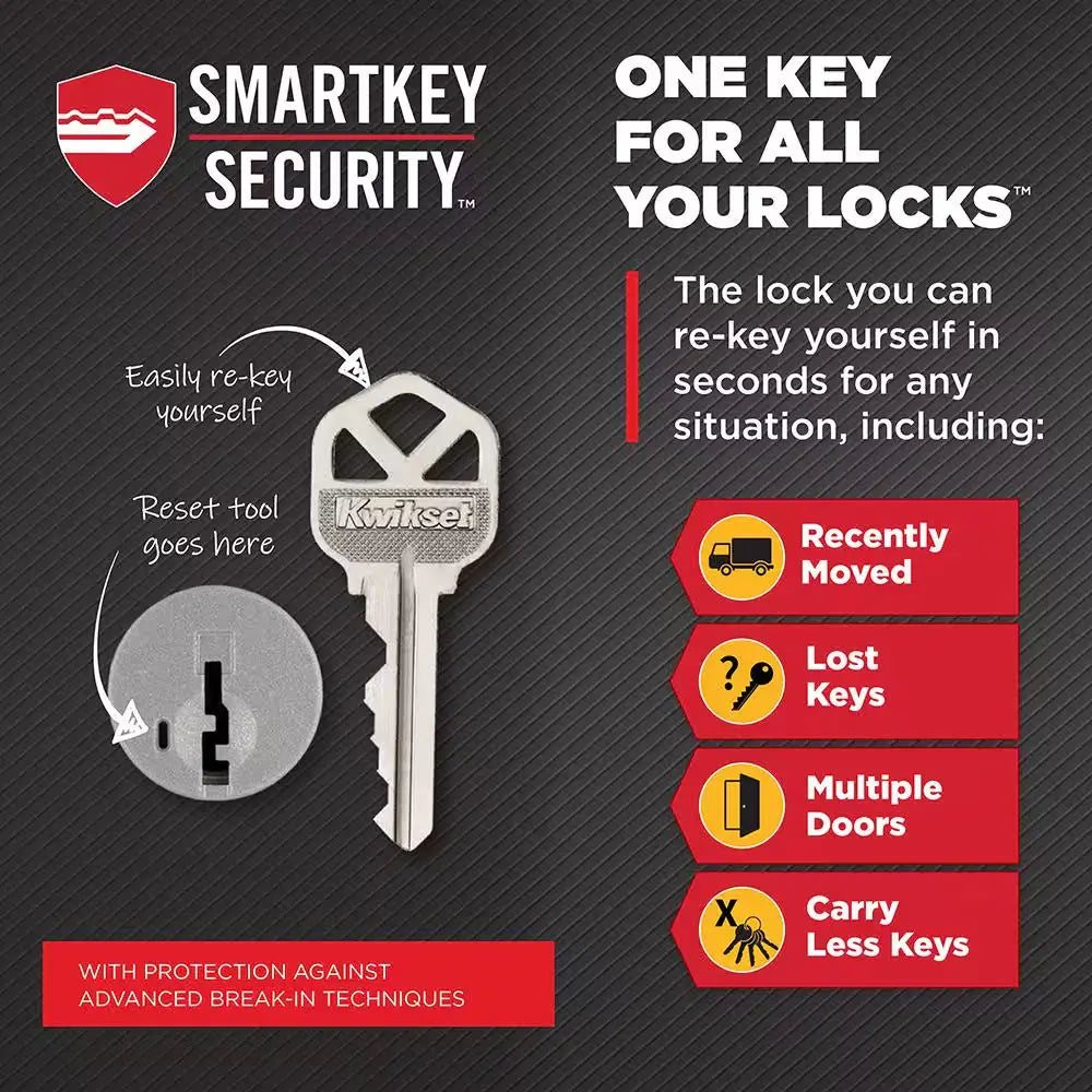 Halifax Square Satin Brass Keyed Entry Door Handle Lever Featuring Smartkey Security