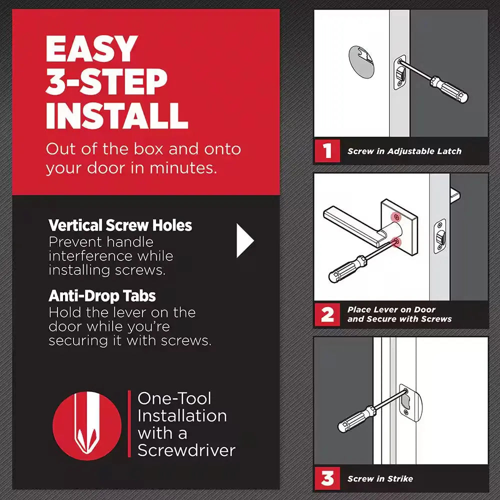 Halifax Square Satin Brass Keyed Entry Door Handle Lever Featuring Smartkey Security