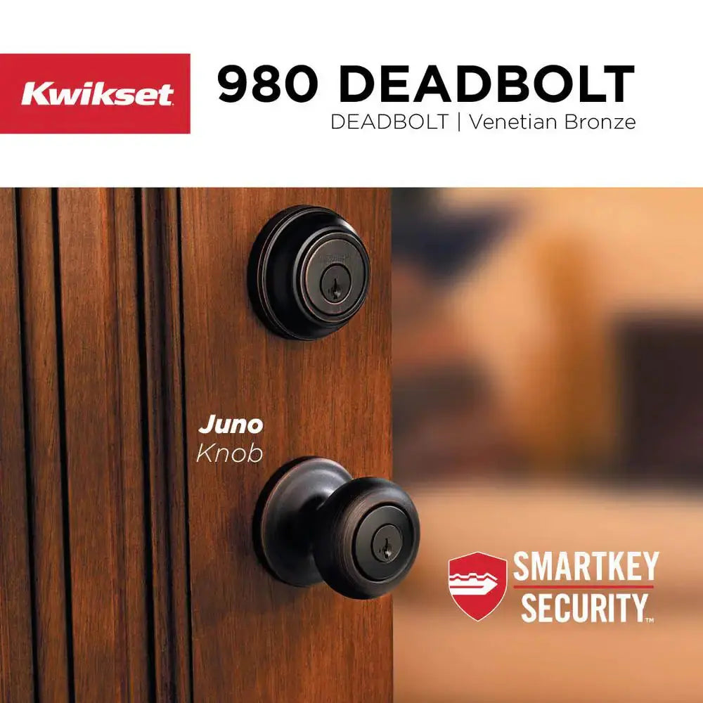 Juno Venetian Bronze Entry Door Knob Featuring Smartkey Security