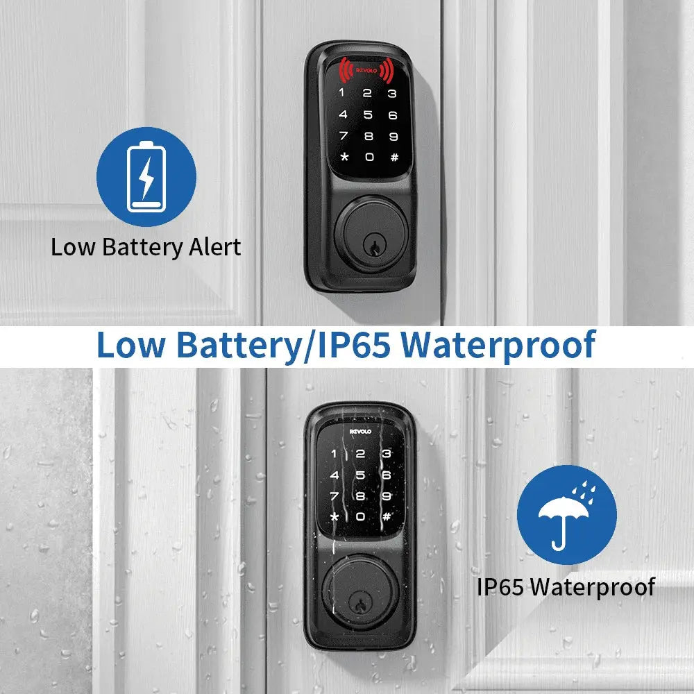 Keyless Entry Door Lock with Touchscreen Keypads, Electronic Deadbolt Lock for Front Door, Digital Smart Door Lock, Auto Lock, Easy Installation-Matte Black