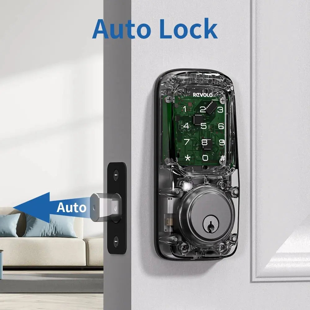 Keyless Entry Door Lock with Touchscreen Keypads, Electronic Deadbolt Lock for Front Door, Digital Smart Door Lock, Auto Lock, Easy Installation-Matte Black