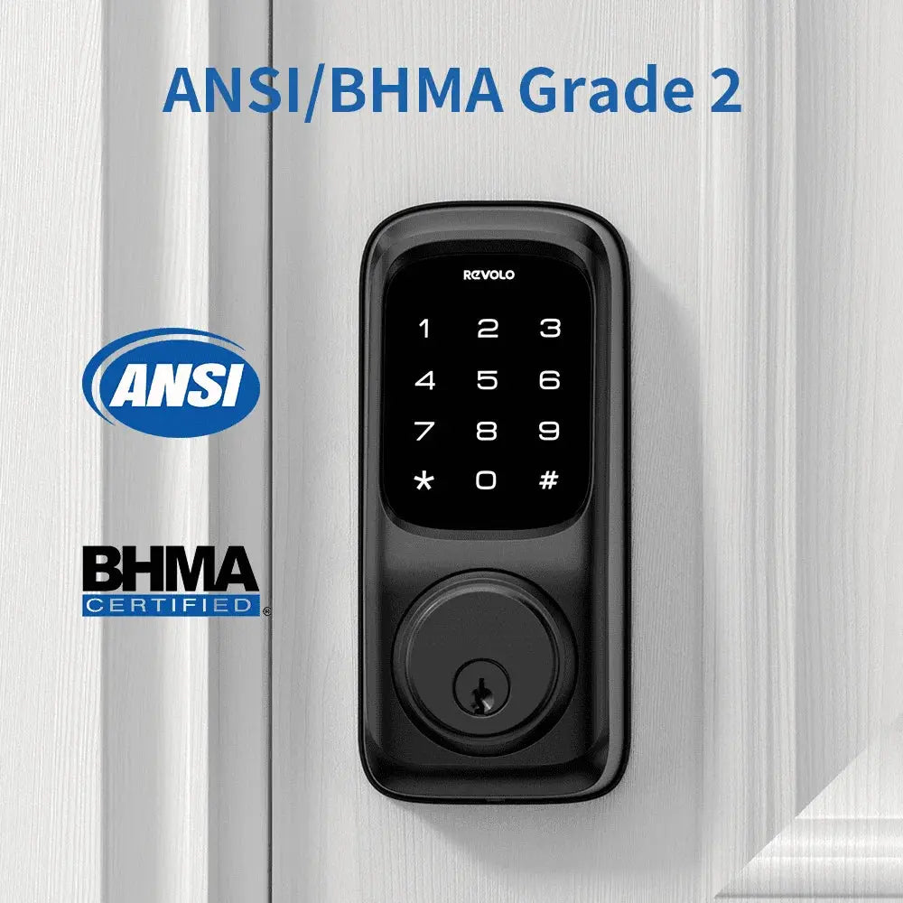 Keyless Entry Door Lock with Touchscreen Keypads, Electronic Deadbolt Lock for Front Door, Digital Smart Door Lock, Auto Lock, Easy Installation-Matte Black