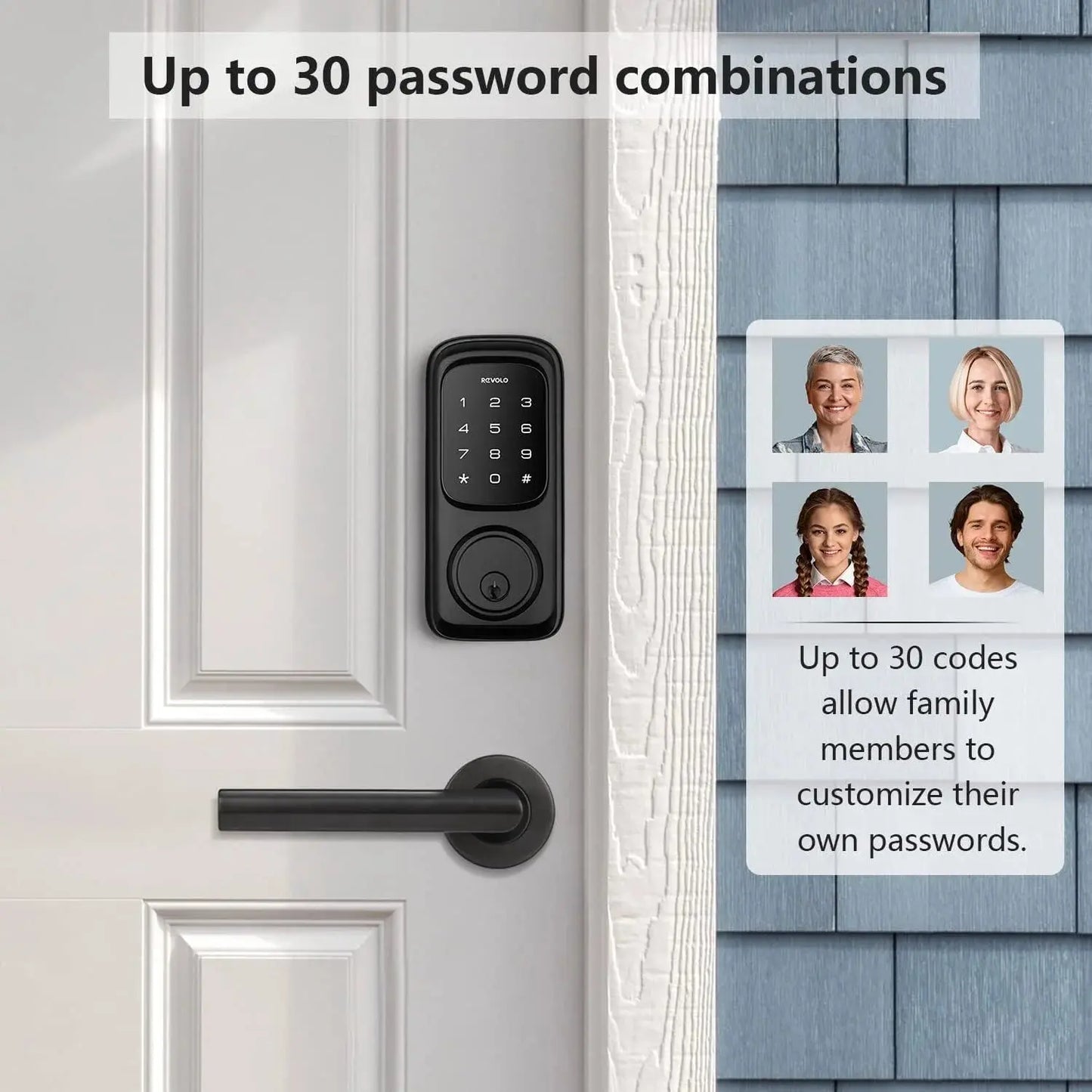 Keyless Entry Door Lock with Touchscreen Keypads, Electronic Deadbolt Lock for Front Door, Digital Smart Door Lock, Auto Lock, Easy Installation-Matte Black