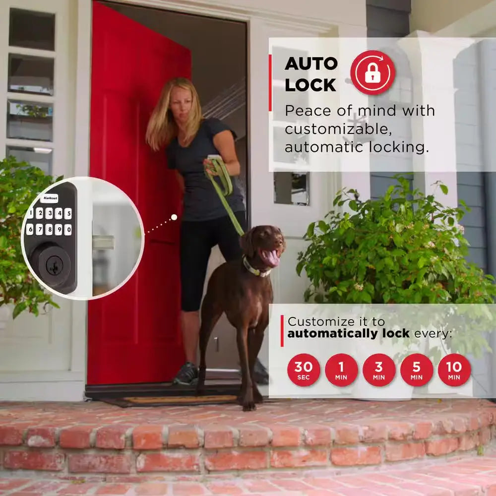 Powerbolt 250 10-Button Keypad Venetian Bronze Transitional Electronic Deadbolt Door Lock