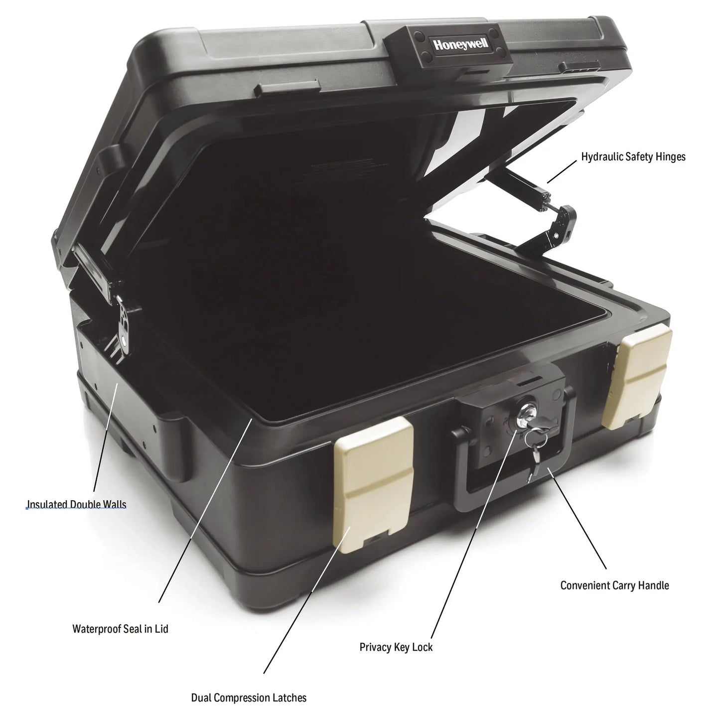 Safes, 0.39 Cu Ft, Waterproof 1-Hour Fire Chest with Key Lock, Carry Handle, 1104