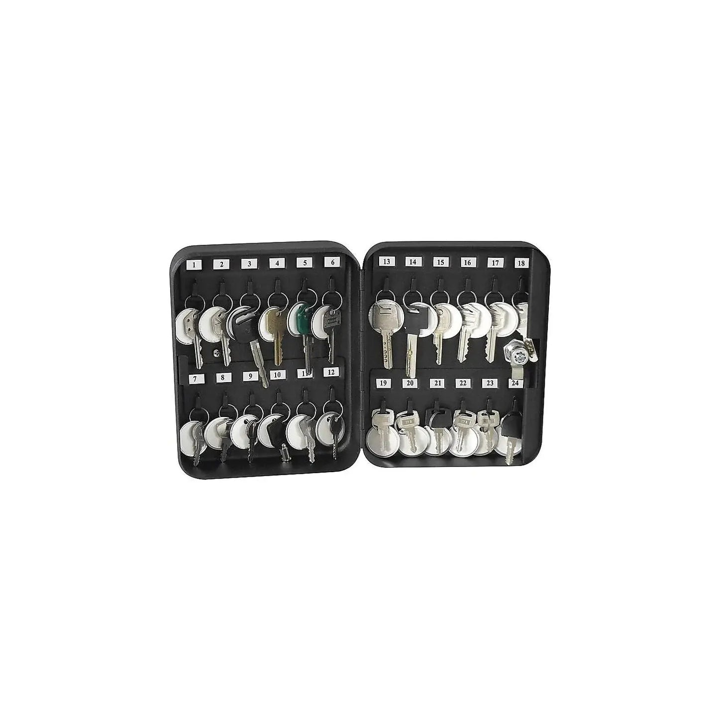 Safes, Steel 24-Key Security Box with Key Lock 24 Key Rings and Tags Included, 6105