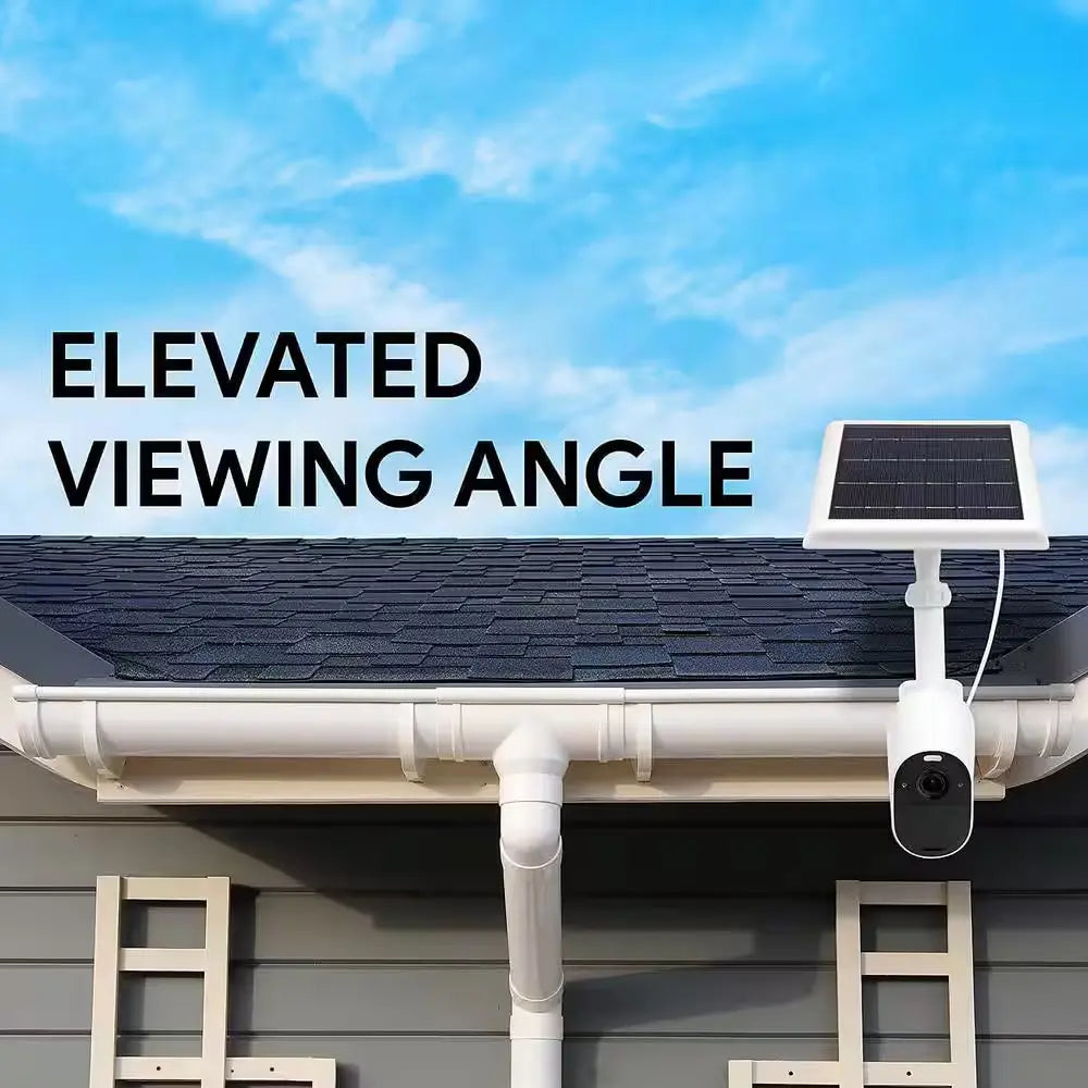 Universal Gutter Mount for Wyze, Blink, Ring, Arlo, Eufy Camera (White) - Mount Your Security Cam and Solar Panel