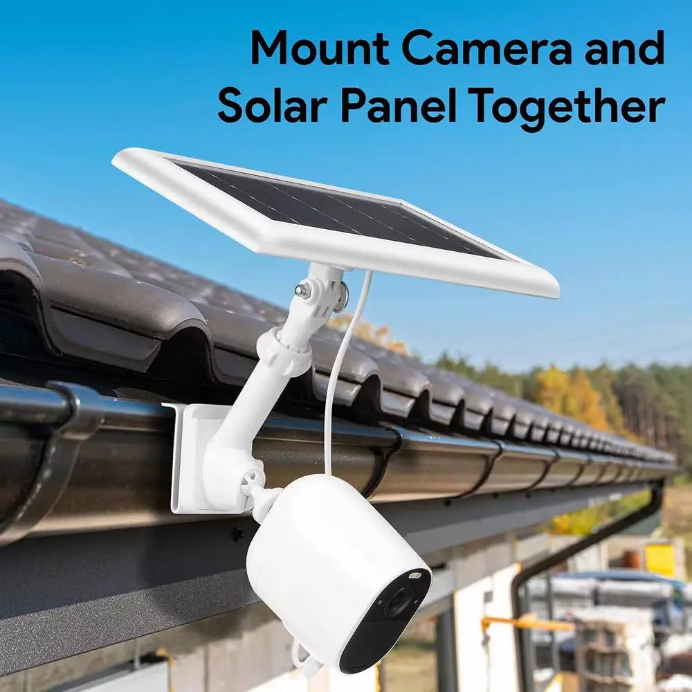 Universal Gutter Mount for Wyze, Blink, Ring, Arlo, Eufy Camera (White) - Mount Your Security Cam and Solar Panel