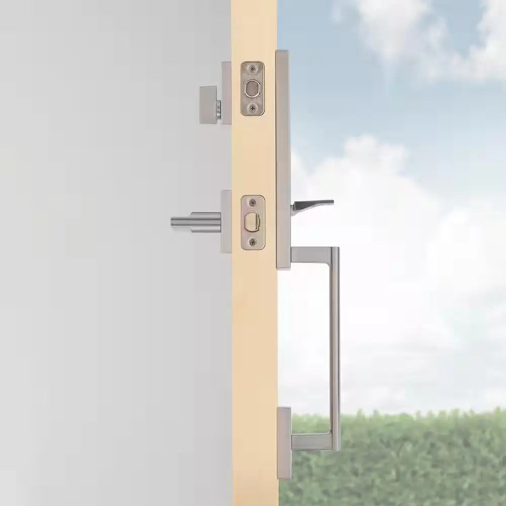 Vancouver Satin Nickel Single Cylinder Low Profile Handleset with Halifax Lever Featuring Smartkey Security