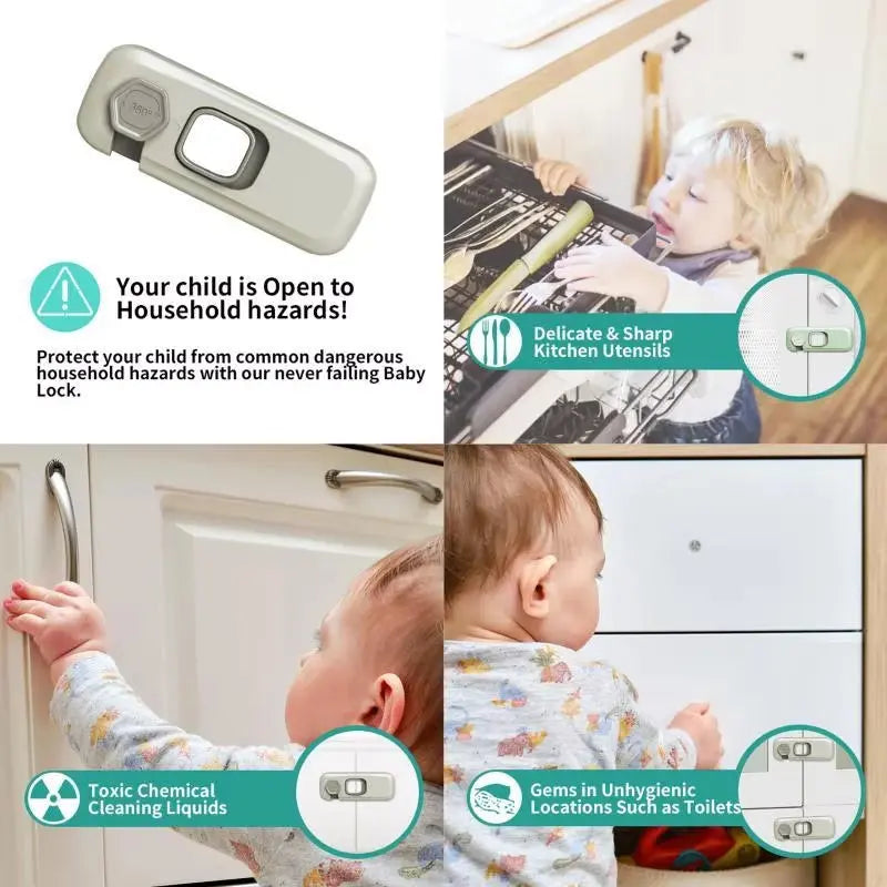 1/2 PCS Child Safety Cabinet Lock Security Protection Home Refrigerator Safety Buckle Baby Anti-Pinch Hand Drawer Door Locks