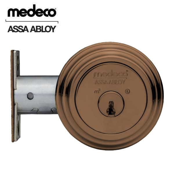 Medeco M3 commercial deadbolt dark bronze