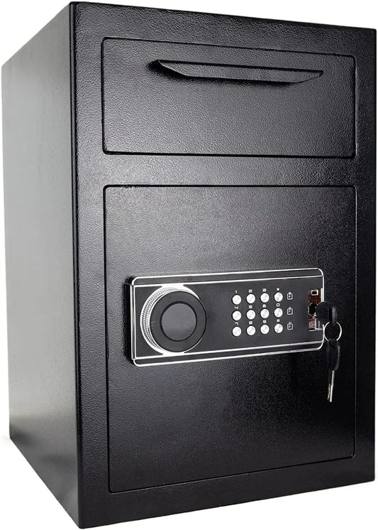 2.5 Cub Security Business Safe and Lock Box with Digital Keypad,Drop Slot Safes with Front Load Drop Box for Money and Mail,Business