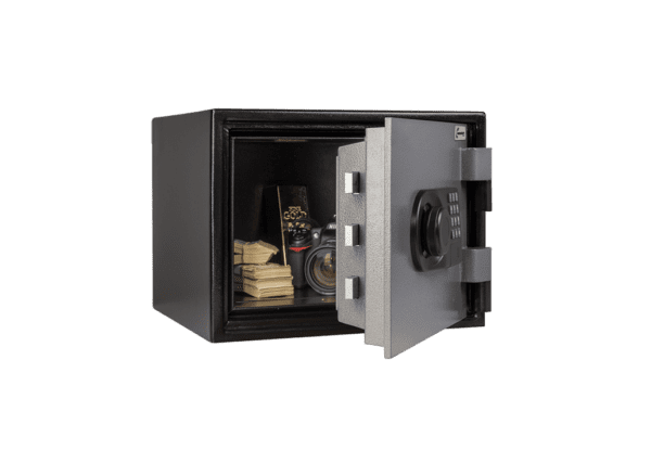 AMSEC BFS912 safe open with valuables inside