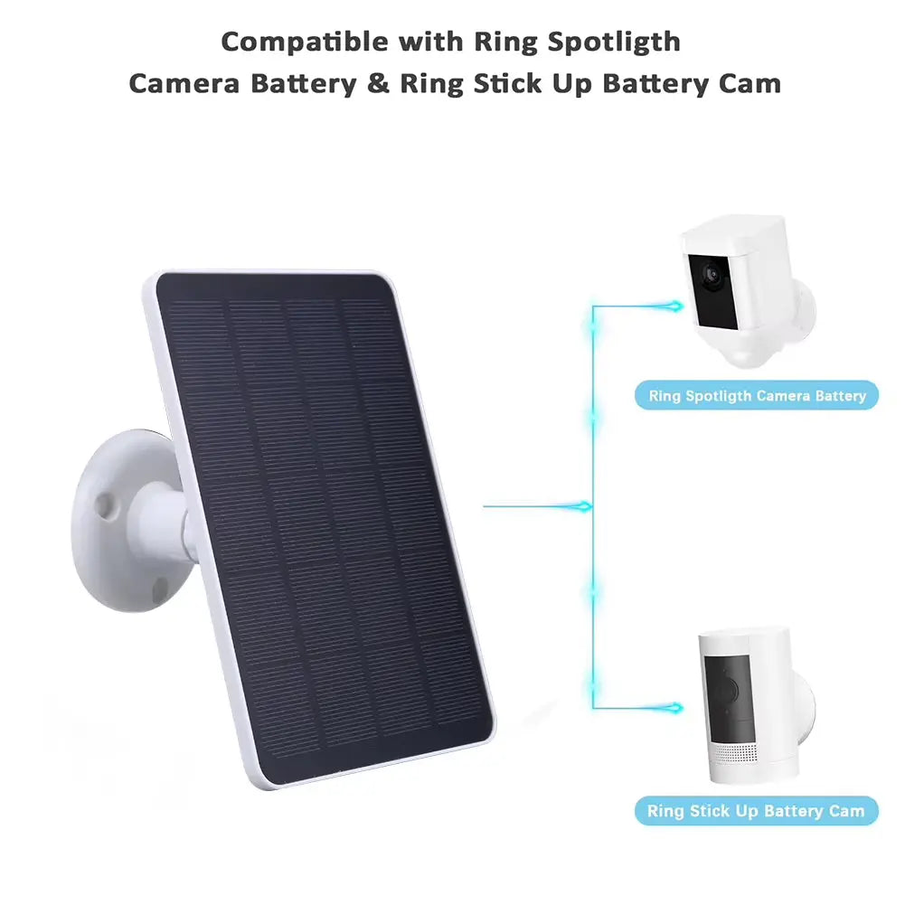 20W Solar Panel Kit with 3-Meter Charging Wire Portable Solar Panel 360 Rotating for Ring Spotlight Camera/Ring Stick up Camera