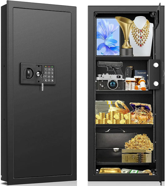 33.46″ Tall Fireproof Wall Safes between the Studs 16″ Centers, Electronic Hidde