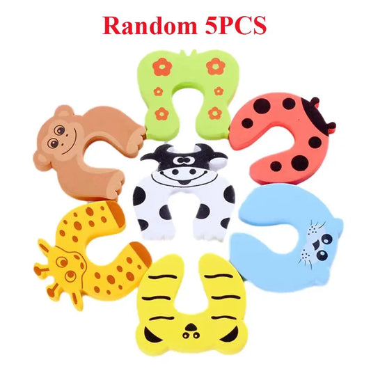 5PCS Baby Security Protection Door Stopper Furniture Protection Card Animal Finger Protector Baby Care Safety Kids Locks