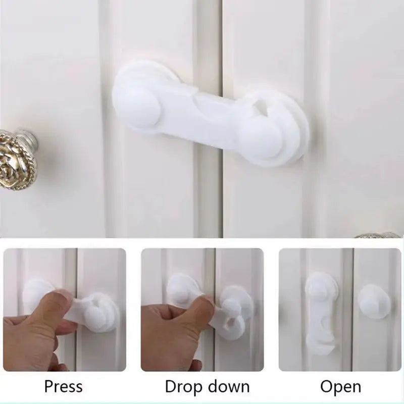 5Pcs Drawer Cabinet Cupboard Baby Safety Locks Kids Plastic Infant Protection