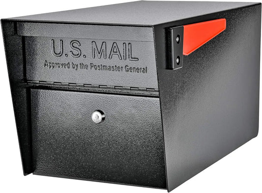 7506 Mail Manager Curbside Locking Security Mailbox, Black,Large