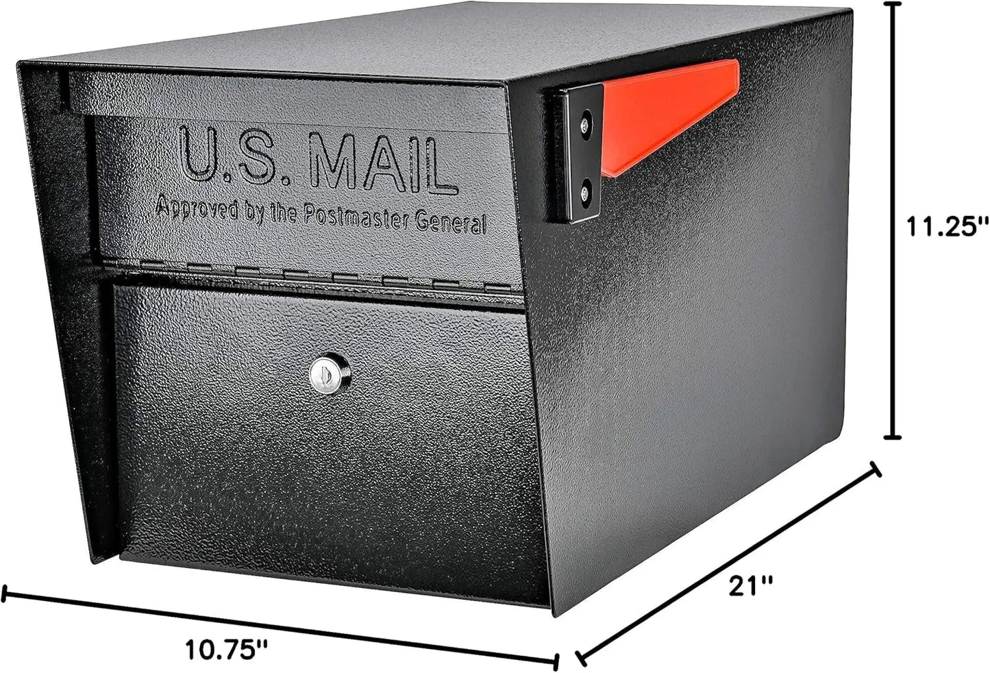 7506 Mail Manager Curbside Locking Security Mailbox, Black,Large