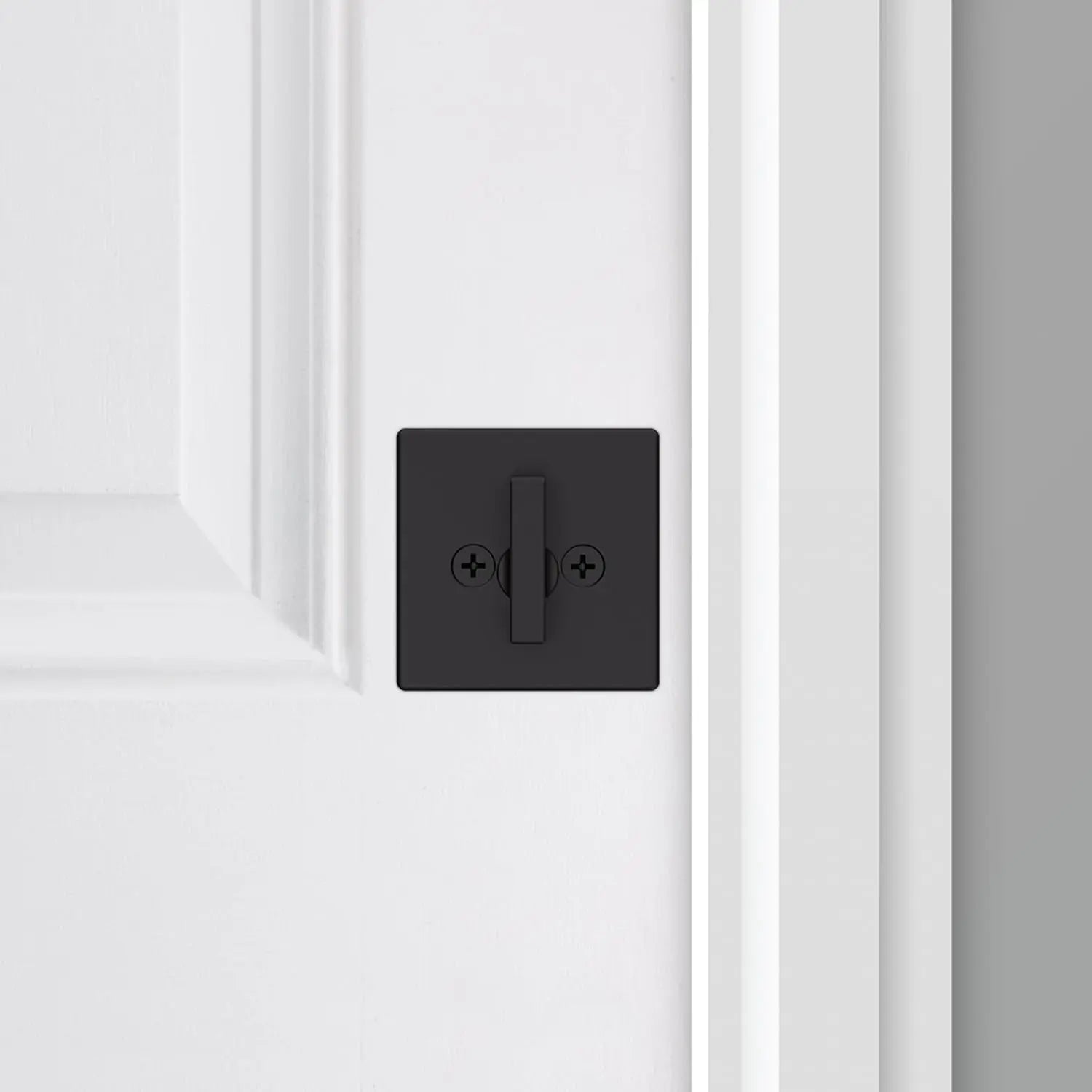 817 Deadbolt Lock, Matte Black Square Exterior Keyed Front Entry Door, Pick Resistant Smartkey Rekey Security, Single Cylinder Dead Bolt, with Microban Protection