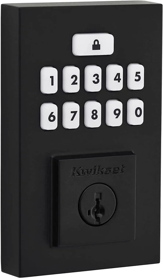 9260CNT-514S Contemporary Smartcode Keypad Electronic Deadbolt Smartkey Matte Black Finish