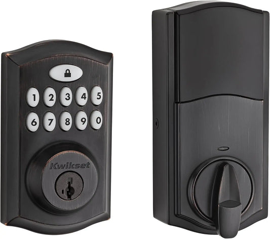 99130-003 Smartcode 913 Non-Connected Keyless Entry Electronic Keypad Deadbolt Door Lock Featuring Smartkey Security, Traditional Venetian Bronze