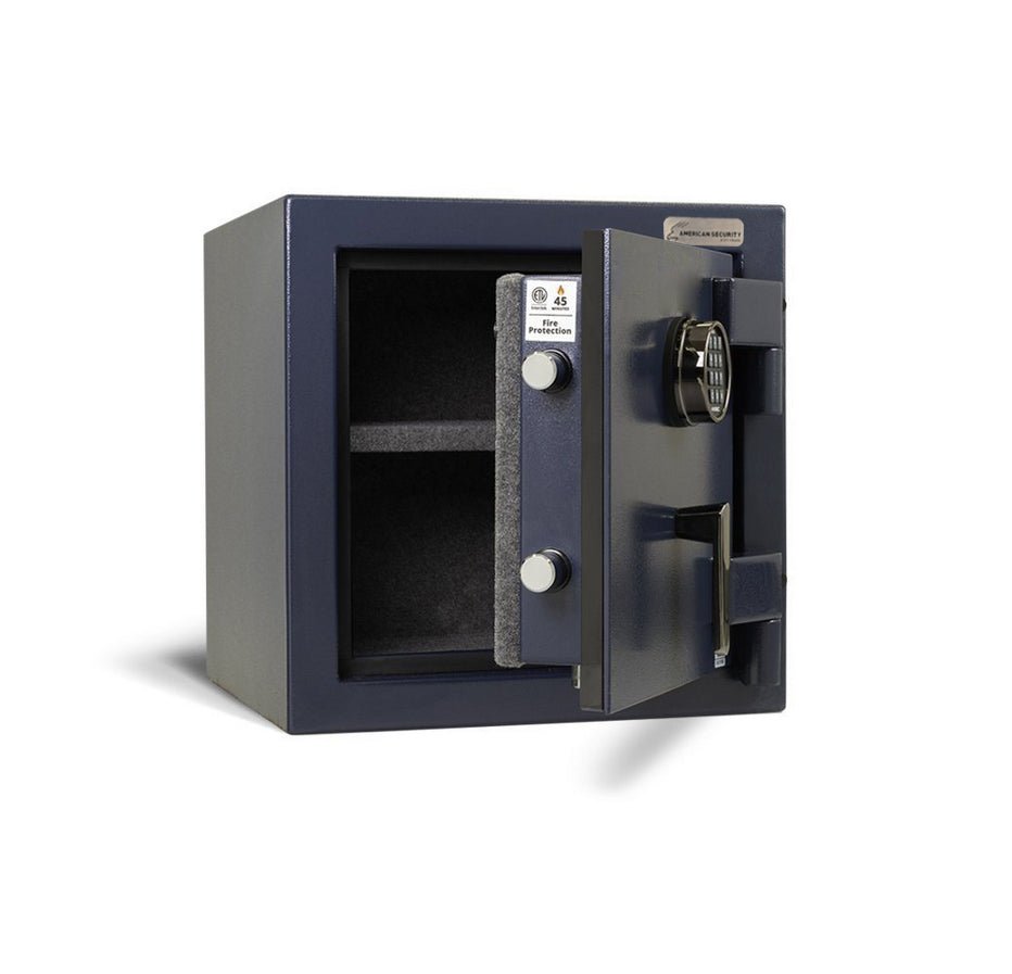 AMSEC AM2020 home safe open, gray fabric interior
