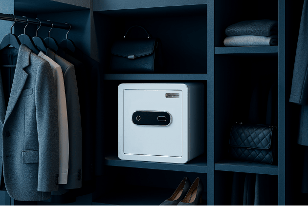 AMSEC CS1815 white biometric closet safe