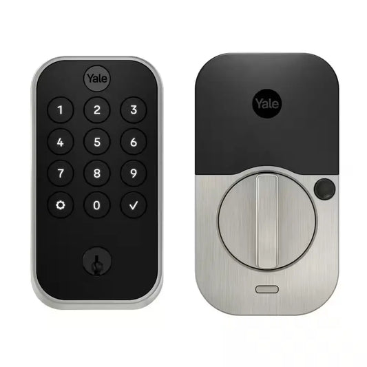 Assure Lock 2; Smart Door Lock with Bluetooth and Pushbutton Keypad; Satin Nickel