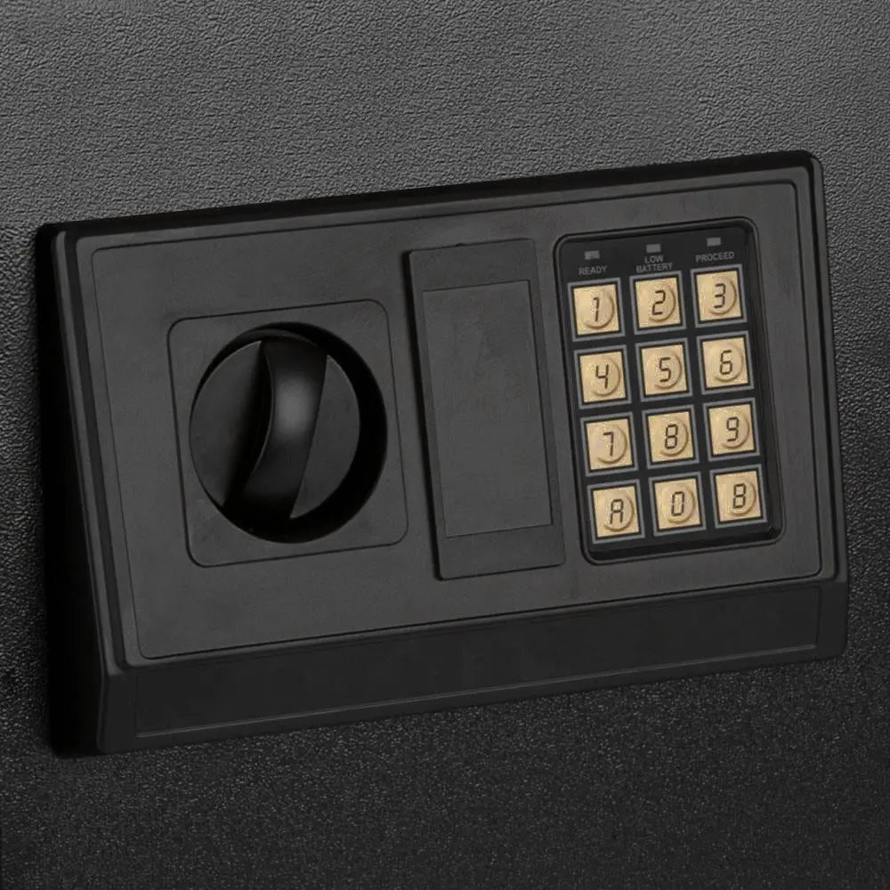 Digital Electronic Safes Safe Box, Keypad and Key Lock, Black