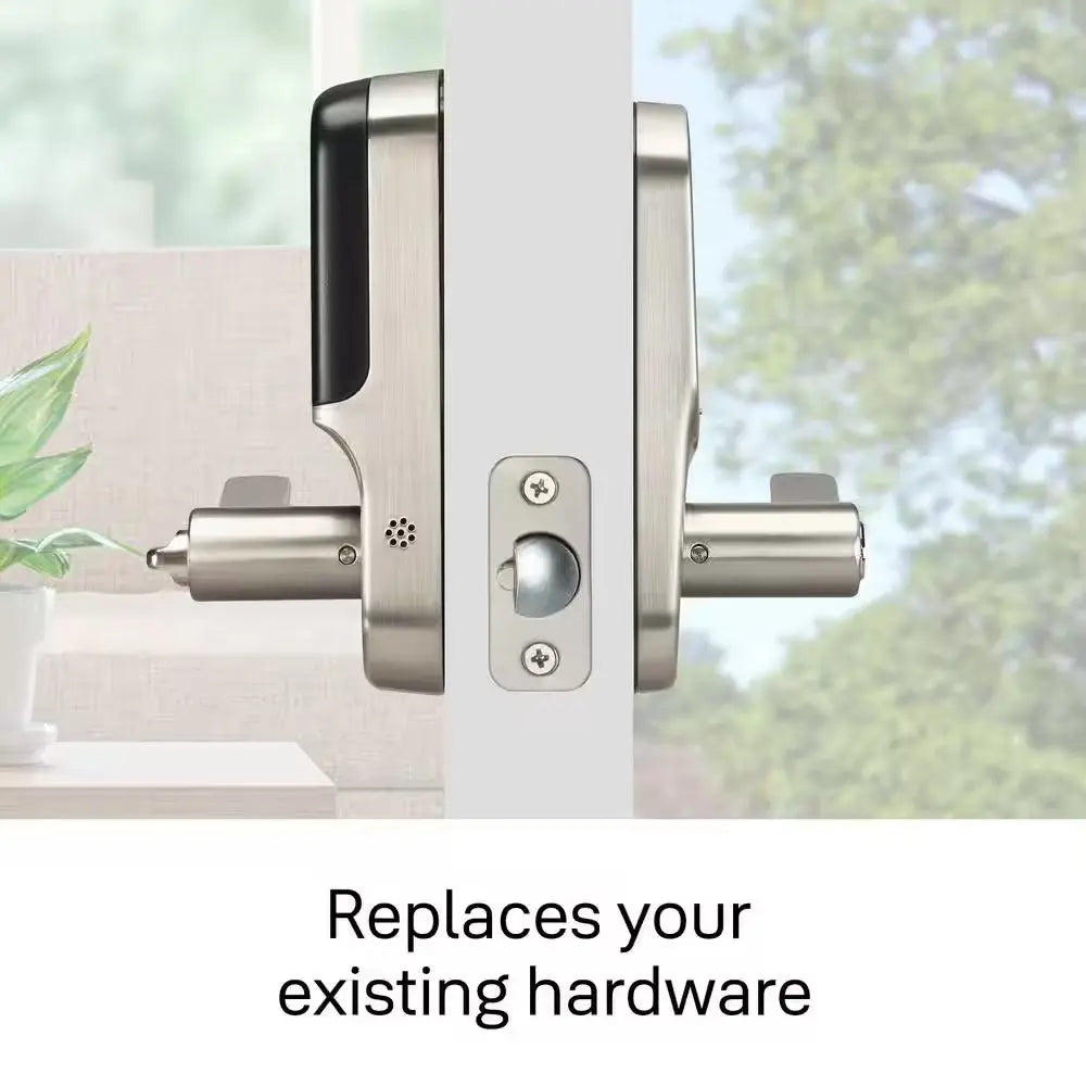 Door Lever Lock with Touchscreen Keypad; Satin Nickel