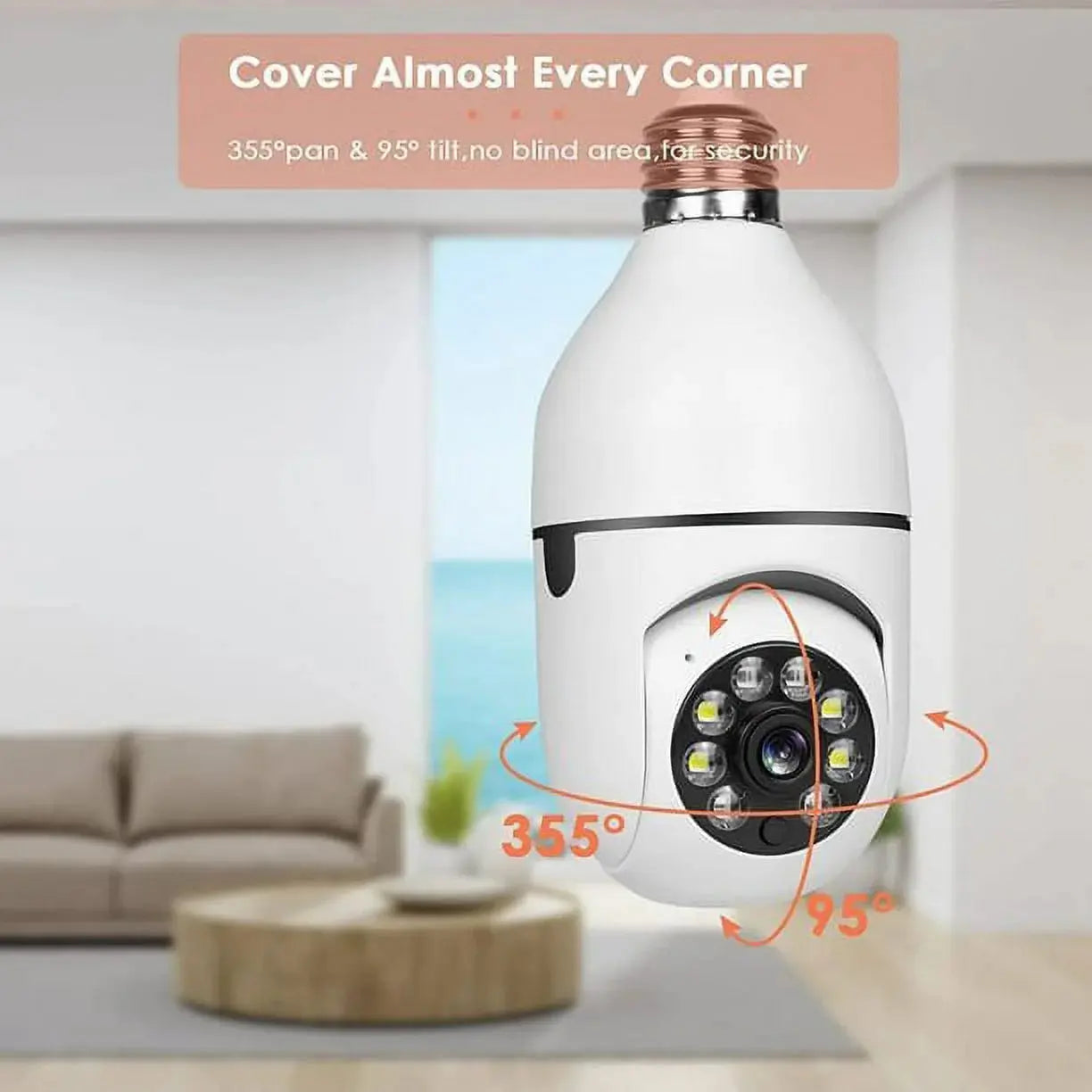 E27 Light Bulb Camera, 2.4Ghz & 5G Wifi Wireless Security Camera, 1080P Wireless Cameras for Home Security, Indoor Security Camera System 3Pcs