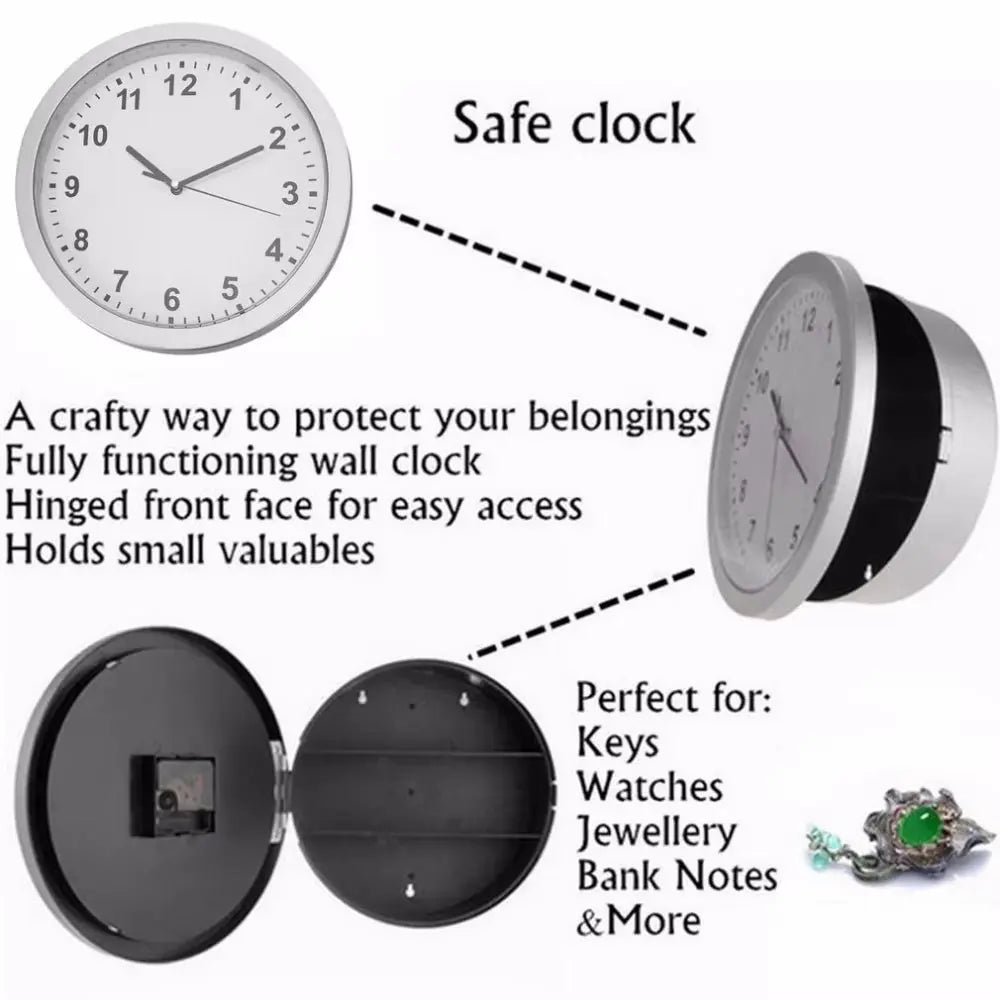 Hidden Safe Large Wall Clock Safety Box Secret Secuirty Box Money Jewellery Stuff Storage Home Office Cash Safes Wholesale