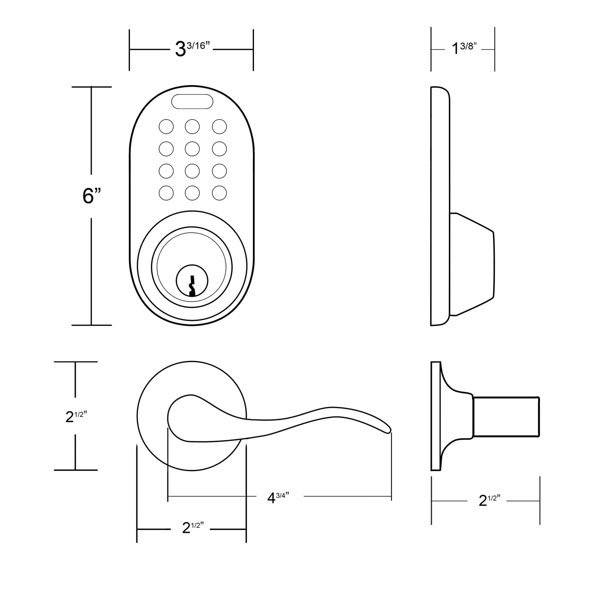 Keyless Entry Deadbolt and Lever Handle Door Lock Combo Pack with Electronic Digital Keypad Antique Brass