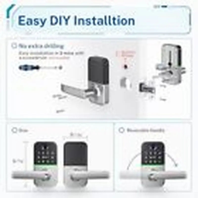 Keypad Smart Door Lock with Handle: Kucacci Keyless Entry Door Lock - Smart