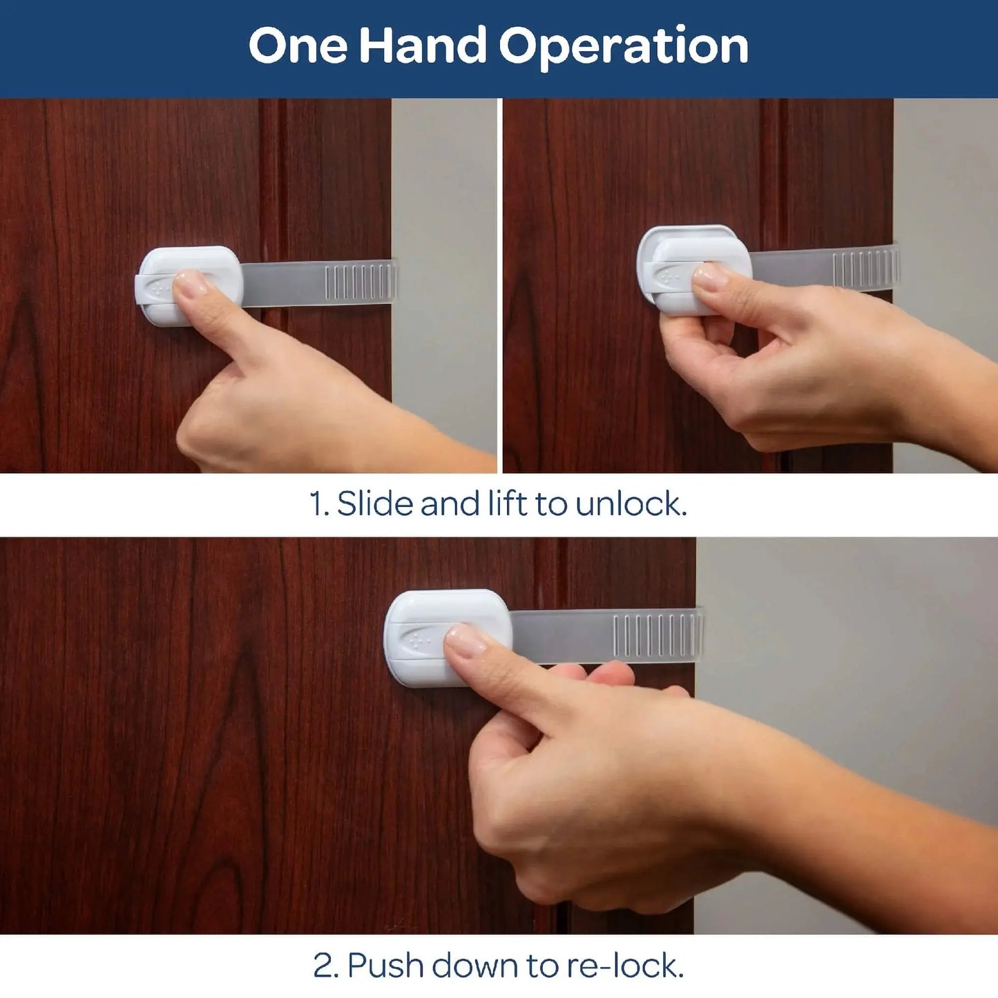 Multifunctional Child Safety Cabinet Locks (8 Pack) | Baby Proof Cabinet and Drawer Locks