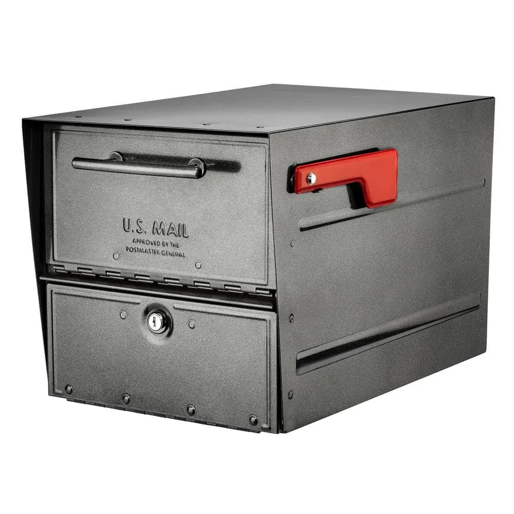 Oasis Eclipse Pewter, Large, Steel, Locking, Post Mount Parcel Mailbox