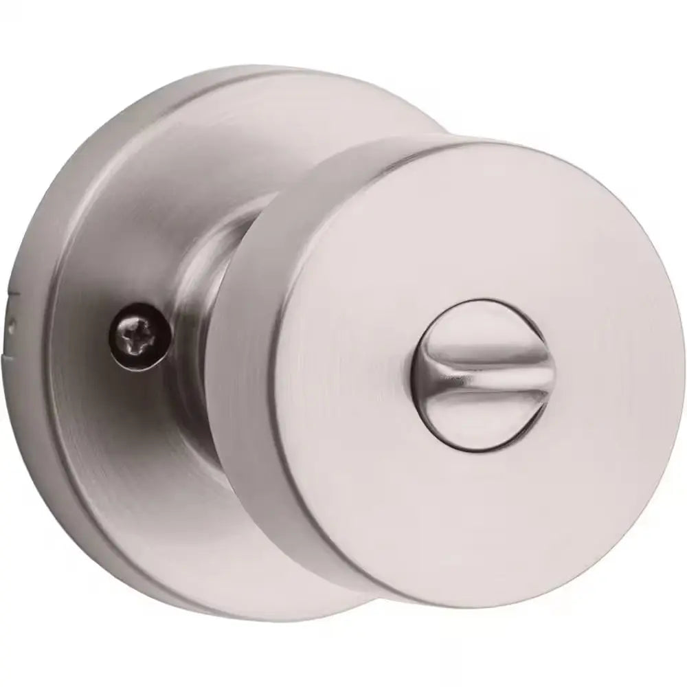 Pismo round Satin Nickel Exterior Entry Door Knob Featuring Smartkey Security with Microban Antimicrobial Technology