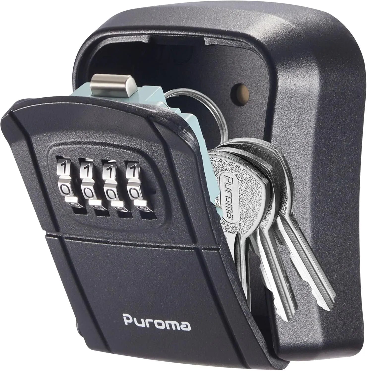 Puroma Key Lock Box Combination Lockbox Wall-Mounted Key Storage Box for House