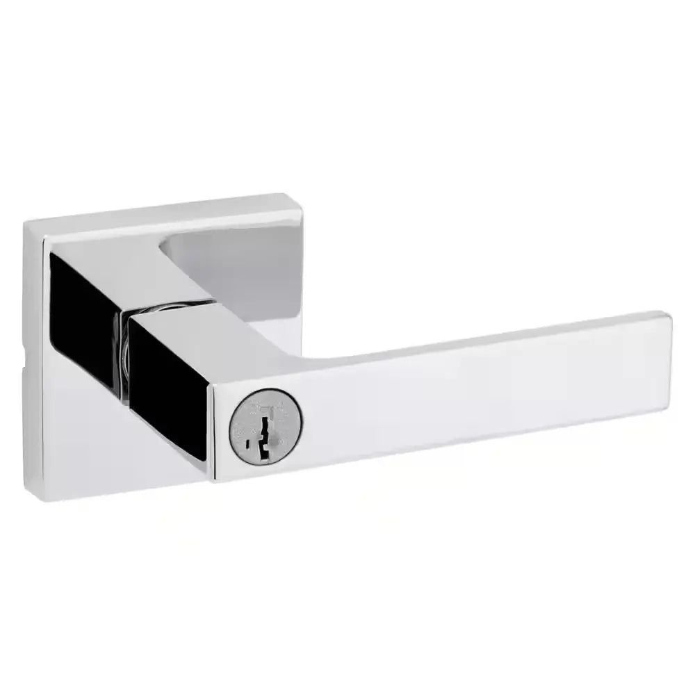 Singapore Square Polished Chrome Keyed Entry Door Handle Featuring Smartkey Security