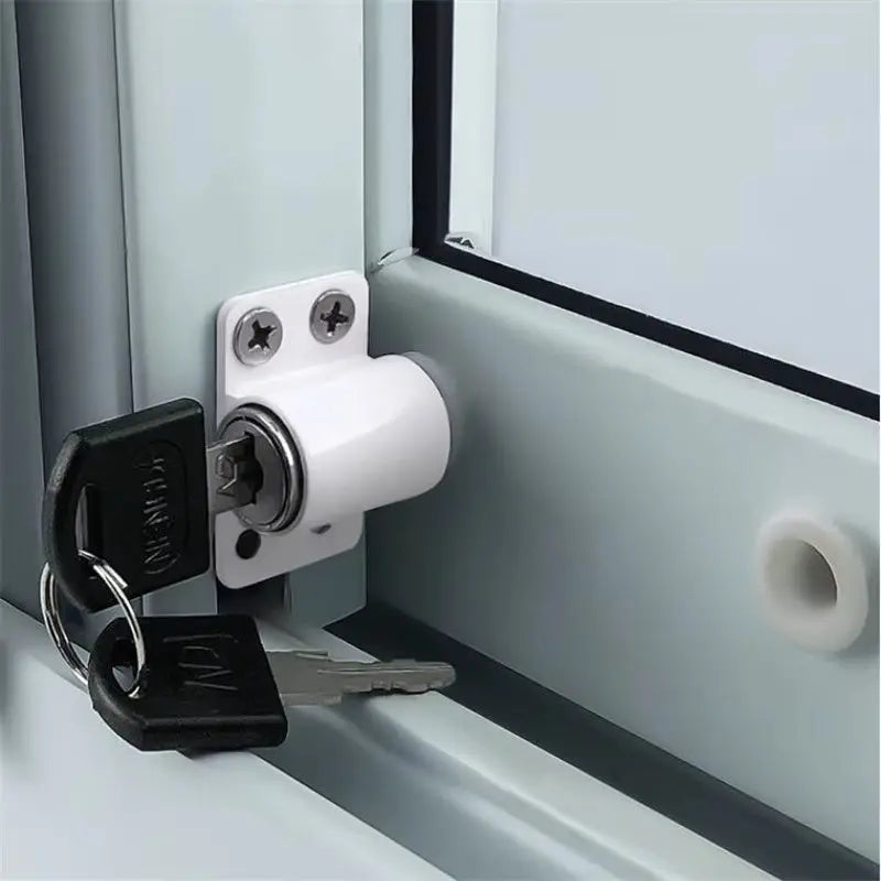 Sliding Window Patio Screw Door Lock Key Push Baby Child Safety Protection Antitheft Door Window Security Lock Catches Set