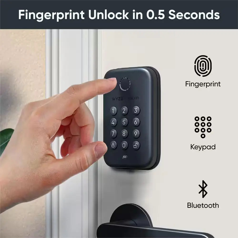 Smart Lock, Fingerprint Keyless Entry, Bluetooth Deadbolt Replacement, In-App Monitoring and Scheduled Access