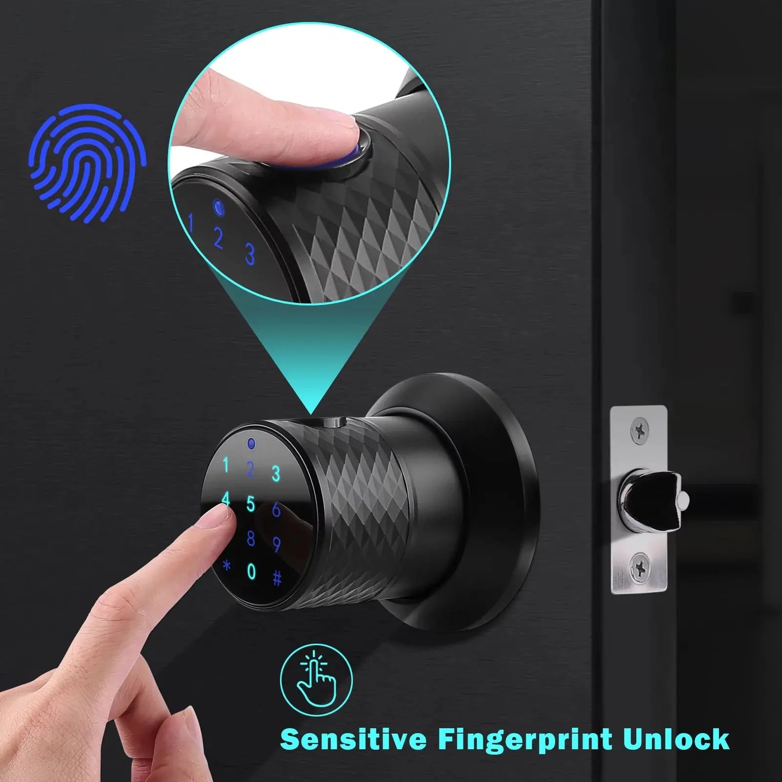 Smart Lock, Metal, Waterproof, Keyless Fingerprint Lock