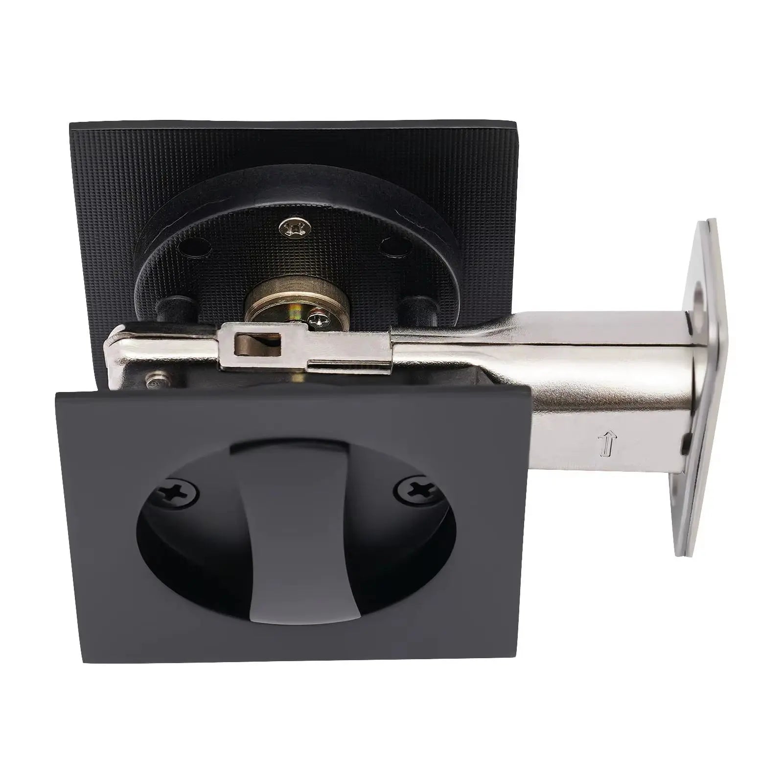 Square Sliding Door Lock Pocket Security Privacy Lock Zinc Alloy Latch & 3* Keys